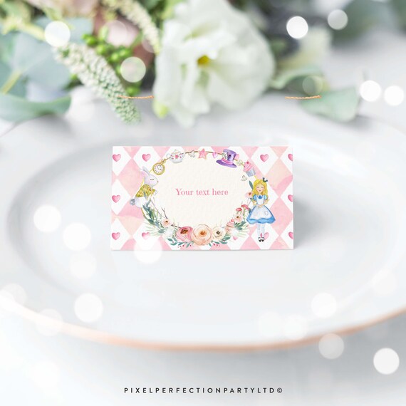 Editable Alice In Wonderland Buffet Food Tent Card Alice In ONEderland Food Tent Cards Alice In Wonderland Place Cards Instant Download 8Z Il_570xn