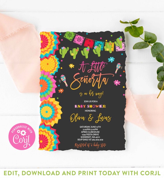 little senorita baby shower invitations