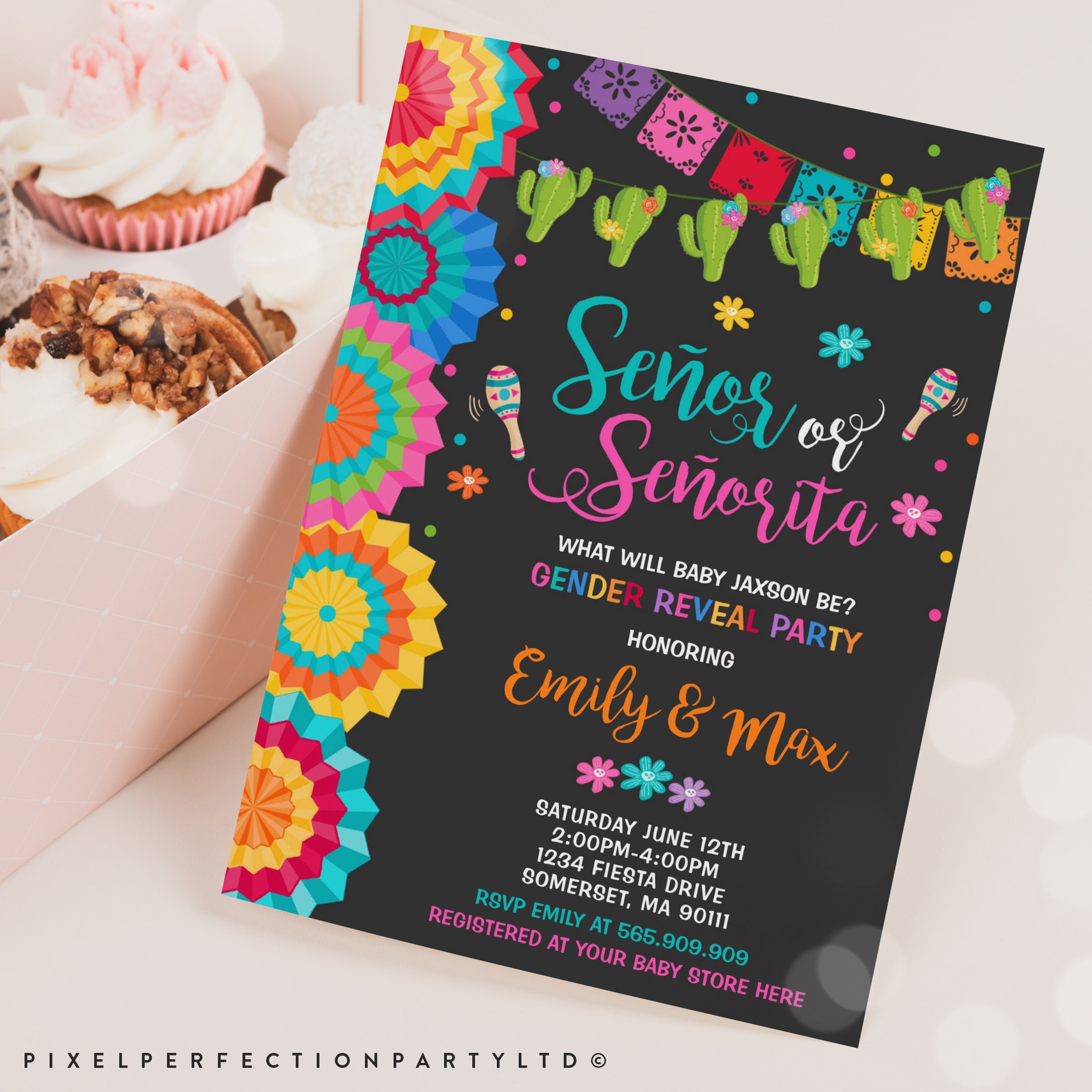 Fiesta Gender Reveal Party Invitation Mexican Gender Reveal Etsy UK
