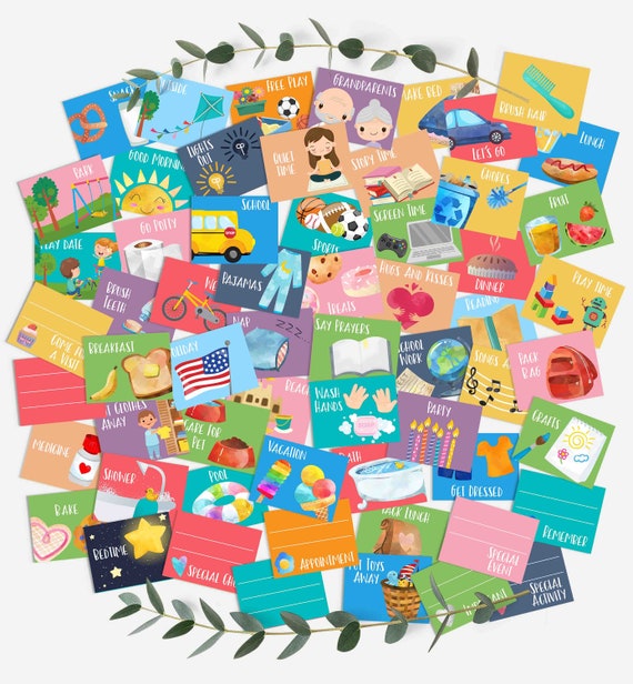 Visual Schedule Kids Daily Routine Chart Toddler Routine Chart Morning Afternoon Evening Routine Preschool Toddler 60 Cards Instant Download Il_570xn