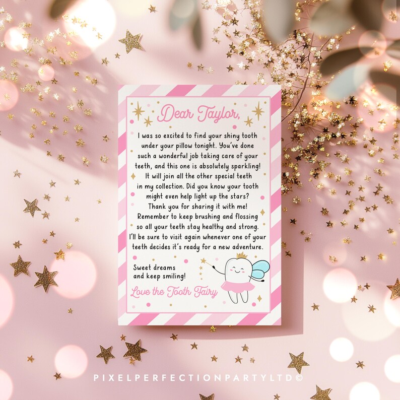 Editable Mini Tooth Fairy Letter Kit Pink Mini Tooth Fairy Letter Set ...