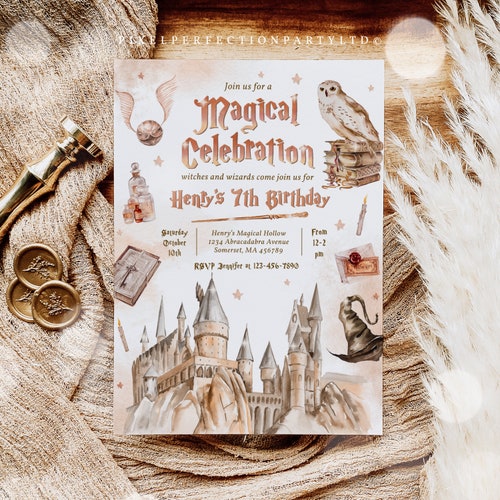 Wizard Birthday Party Printable Invitation Instant Download - Etsy
