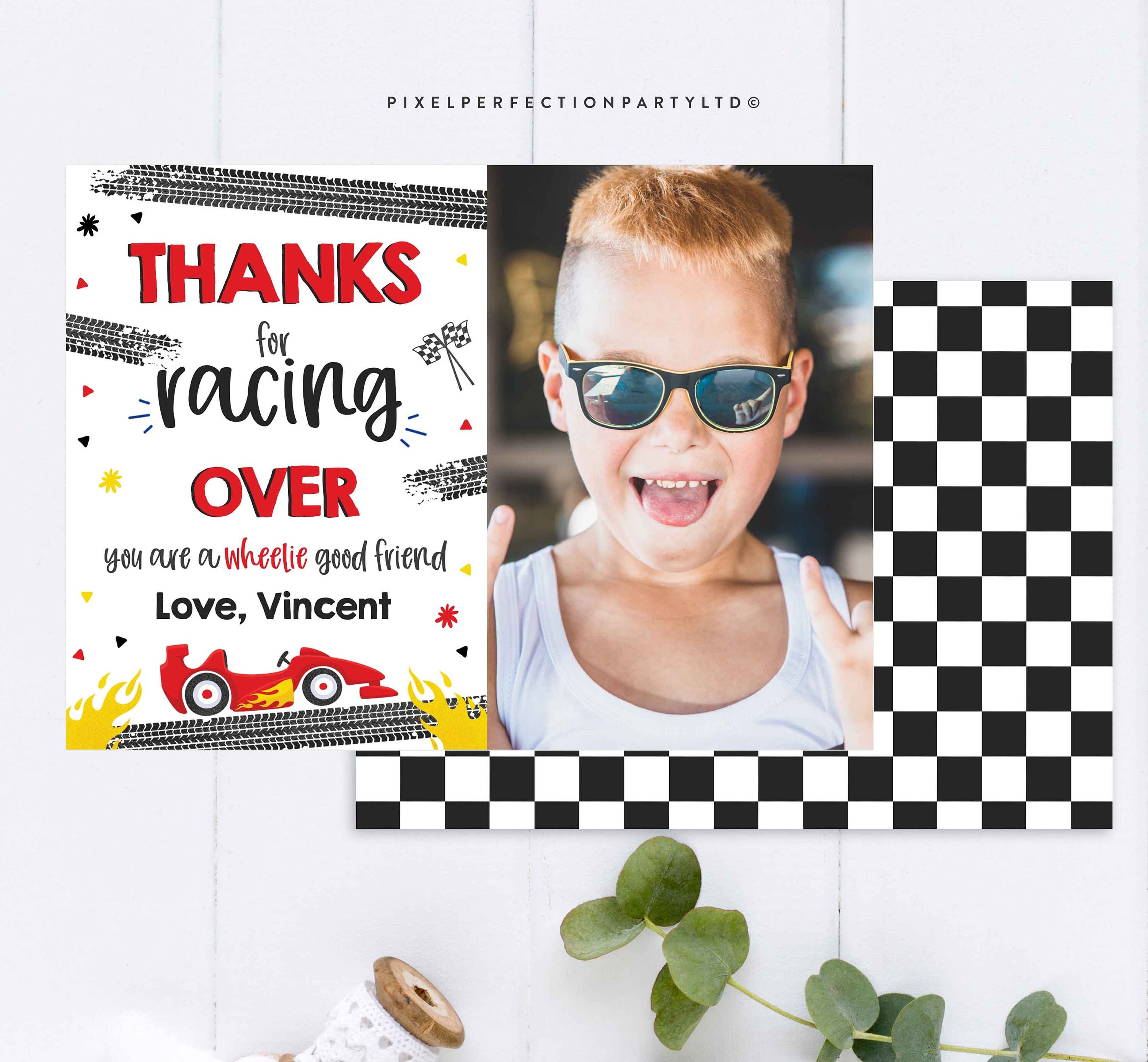 EDITABLE Two Fast Race Car Thank You Photograph Card Two Fast | Etsy