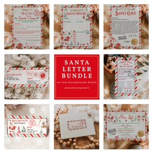 EDITABLE Official Letter To & From Santa Kit Mailing Label Wishlist Nice Certificate Gift Tag Christmas Eve Box Kit Instant Download LE
