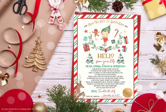 EDITABLE First Time Elf Arrival Letter First Time Elf Visiting Letter New Elf Letter Christmas Elf Welcome Letter Instant Download LE Il_570xn