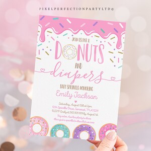 Editable Donuts and Diapers Baby Sprinkle Donut Baby Sprinkle Donut ...