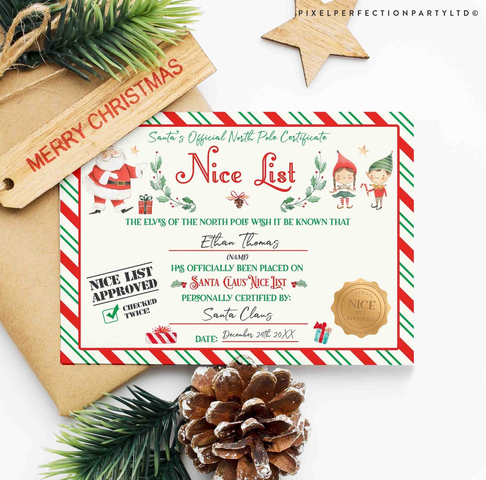 EDITABLE Christmas Eve Box Kit Letter From Santa Nice | Etsy