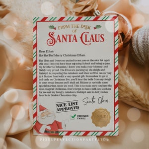 Editable Official Letter From Santa Claus Letter From The Desk Of Santa Claus North Pole Santa Mail Christmas Eve Box Instant Download LE