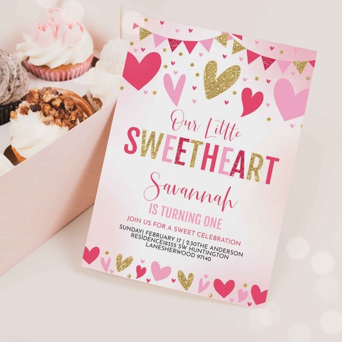 Valentine Birthday Invitation Editable Printable Little - Etsy