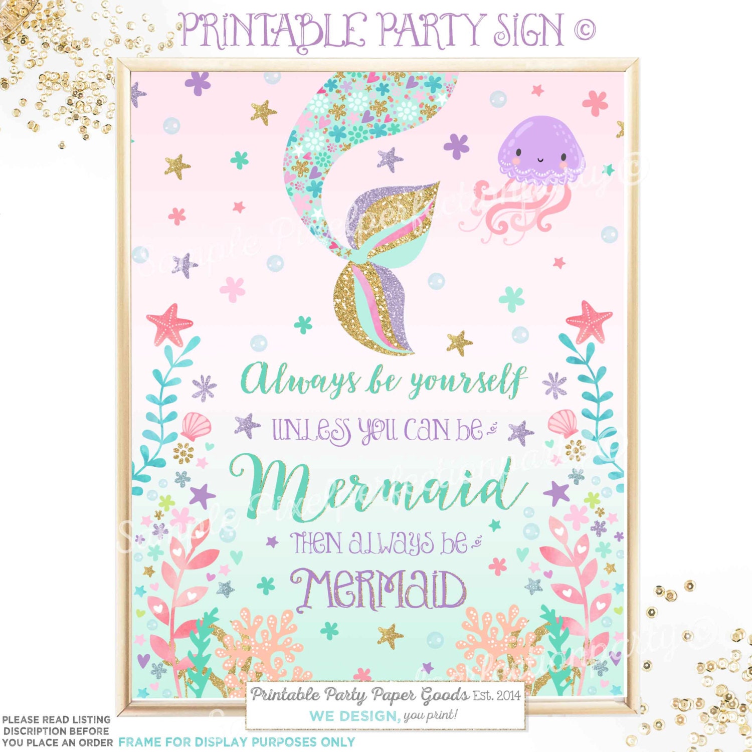 Mermaid Quote Sign Always Be Yourself Unless You Can Be A Etsy