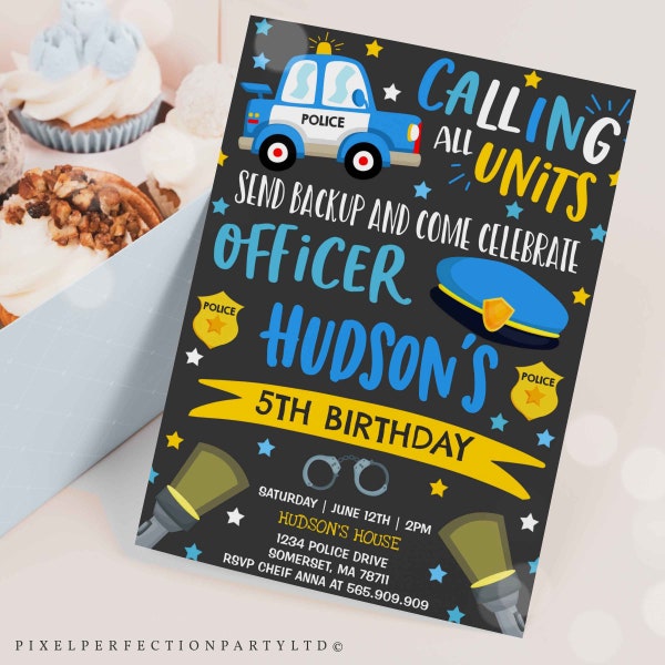 Editable Police Invitation Police Birthday Invitation Police Officer Invitation Cop Invite Policeman Party Police Party Instant Download PV