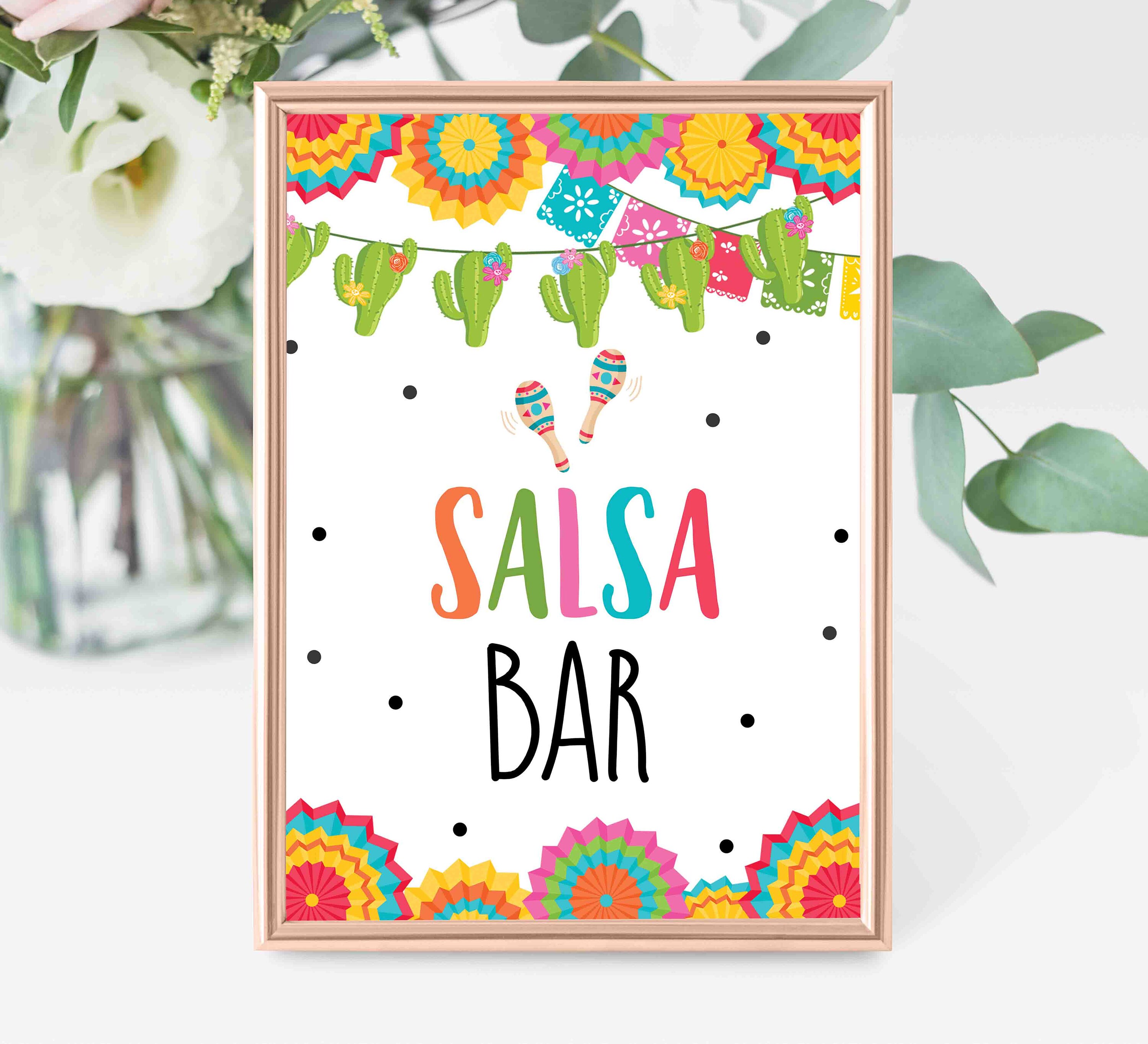 Salsa Bar Party Sign Fiesta Party Sign Fiesta Food Station Etsy