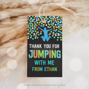 Jump Favor Tags Jump Trampoline Favor Tags Bounce House Favor Tags Thank You For Jumping Party Favor Tags Instant Editable File Corjl H1 image 1