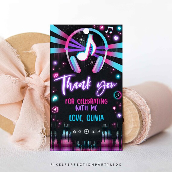 Editable Music Birthday Favor Tags Music App Party Favors Teen Tween