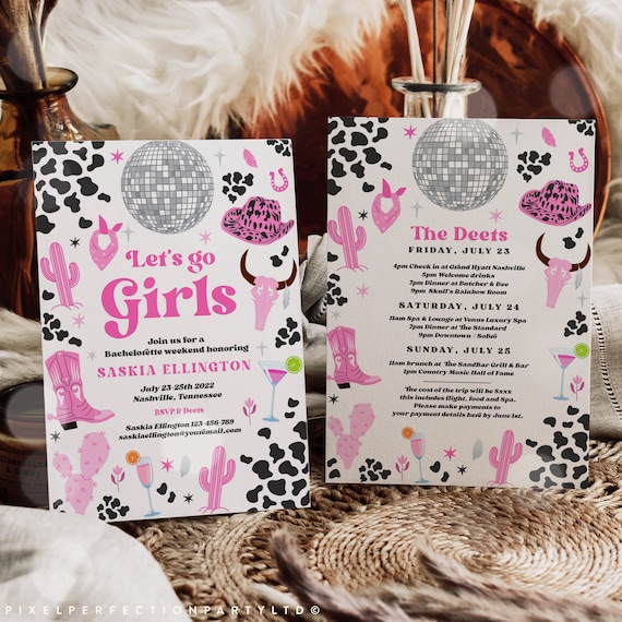 Editable Nashville Bachelorette Weekend Invitation And Etsy