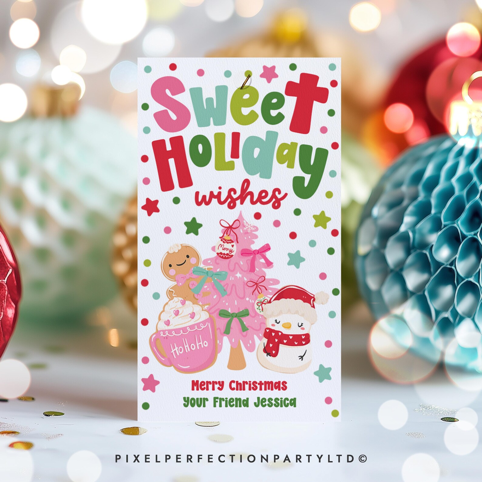 Editable Sweet Holiday Wishes Christmas Gift Tag Sweet Treats Holiday ...