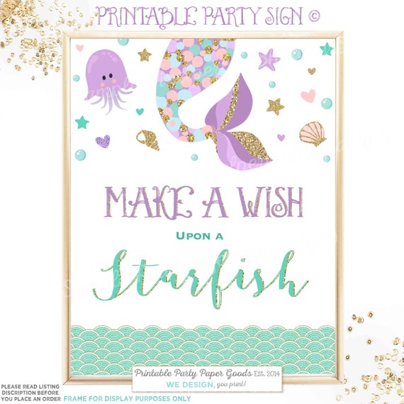 Mermaid Birthday Sign Mermaid Table Sign Mermaid Table Decorations