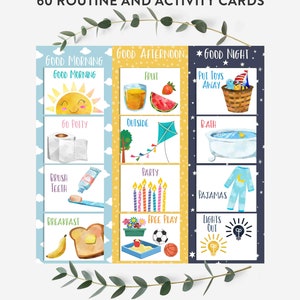 Visueller Zeitplan Kinder Tägliche Routine Diagramm Kleinkind Routine Diagramm Morgen Nachmittag Abend Routine Vorschule Kleinkind 60 Karten Sofortiger Download