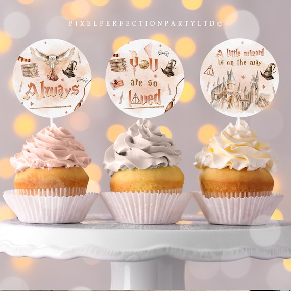 Wizard Baby Shower Cupcake Toppers A Magical Bundle Is On The Way Baby