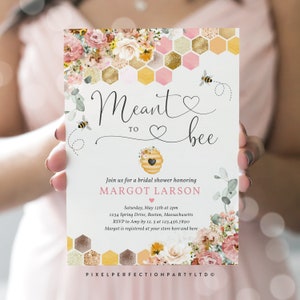 Editable Bee Bridal Shower Invitation Wildflower Meant To Bee Bridal Shower Bride To Bee Shower Spring Bee Bridal Shower Instant File BM