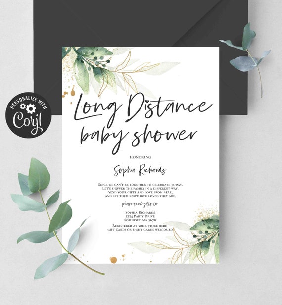 long distance baby shower invitations