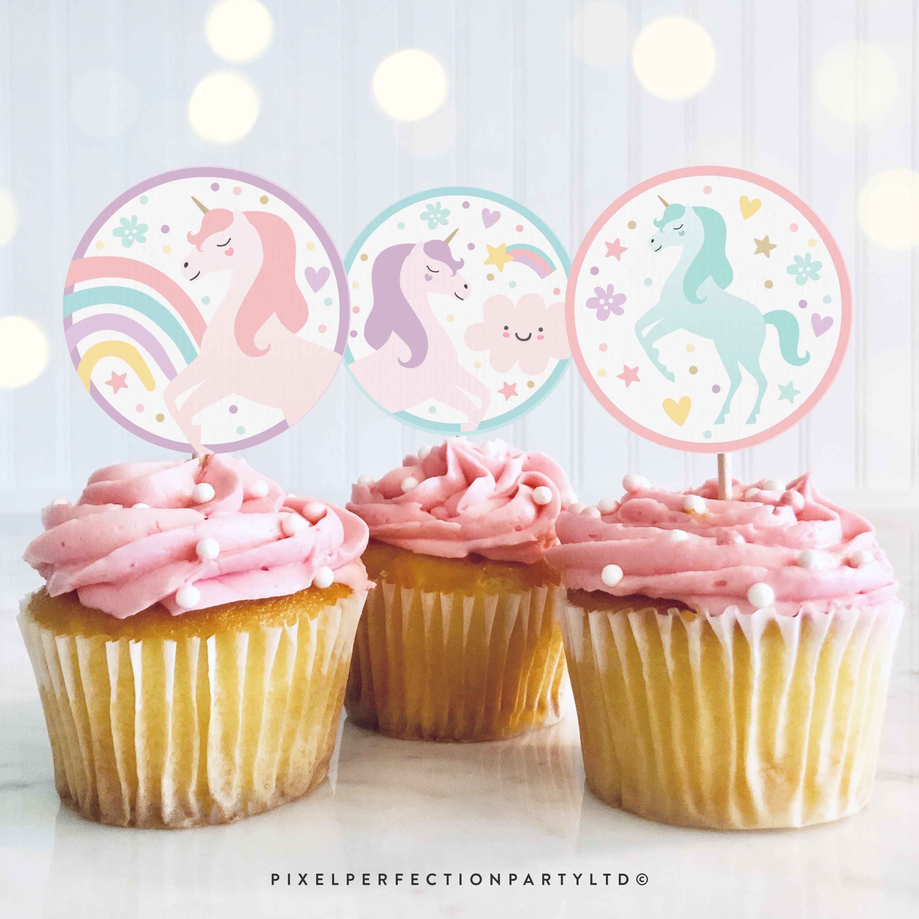 Unicornio Fiesta Suministros Y Cake-topper – Juego De 24