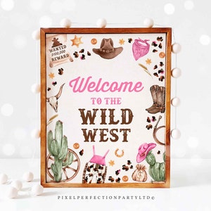 Cowgirl Birthday Party Welcome To The Wild West Sign Wild West Cowgirl Rodeo Birthday Party Southwestern Ranch Party Instant Download QQ