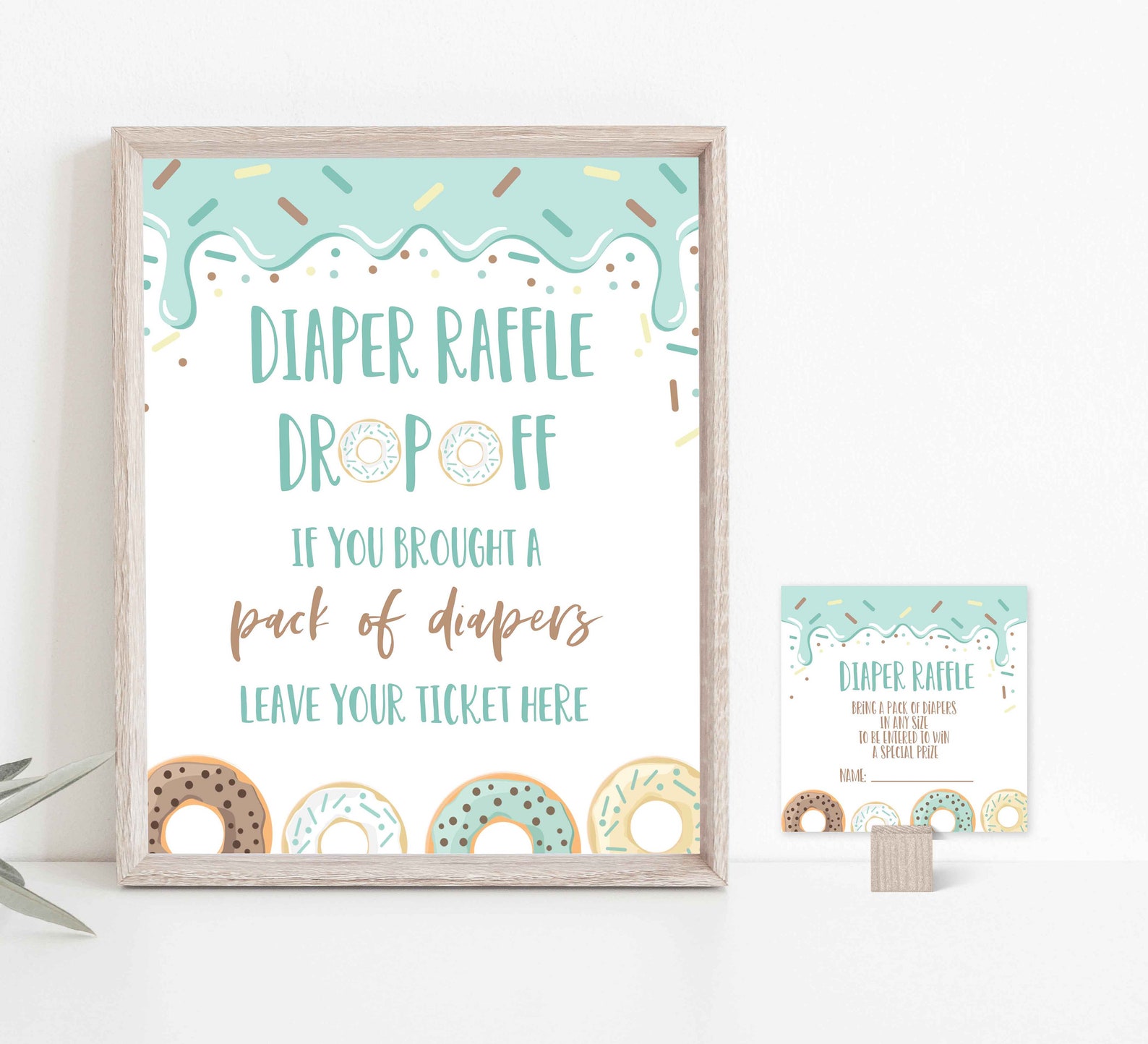 Donut Diaper Raffle Sign And Diaper Raffle Tickets Donut Party Etsy