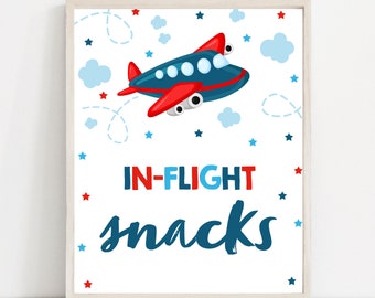 In-Flight Snacks Airplane Birthday Party Sign Aircraft Birthday Party Airplane 1st Birthday AirPlane Party Decorations Instant Download PA