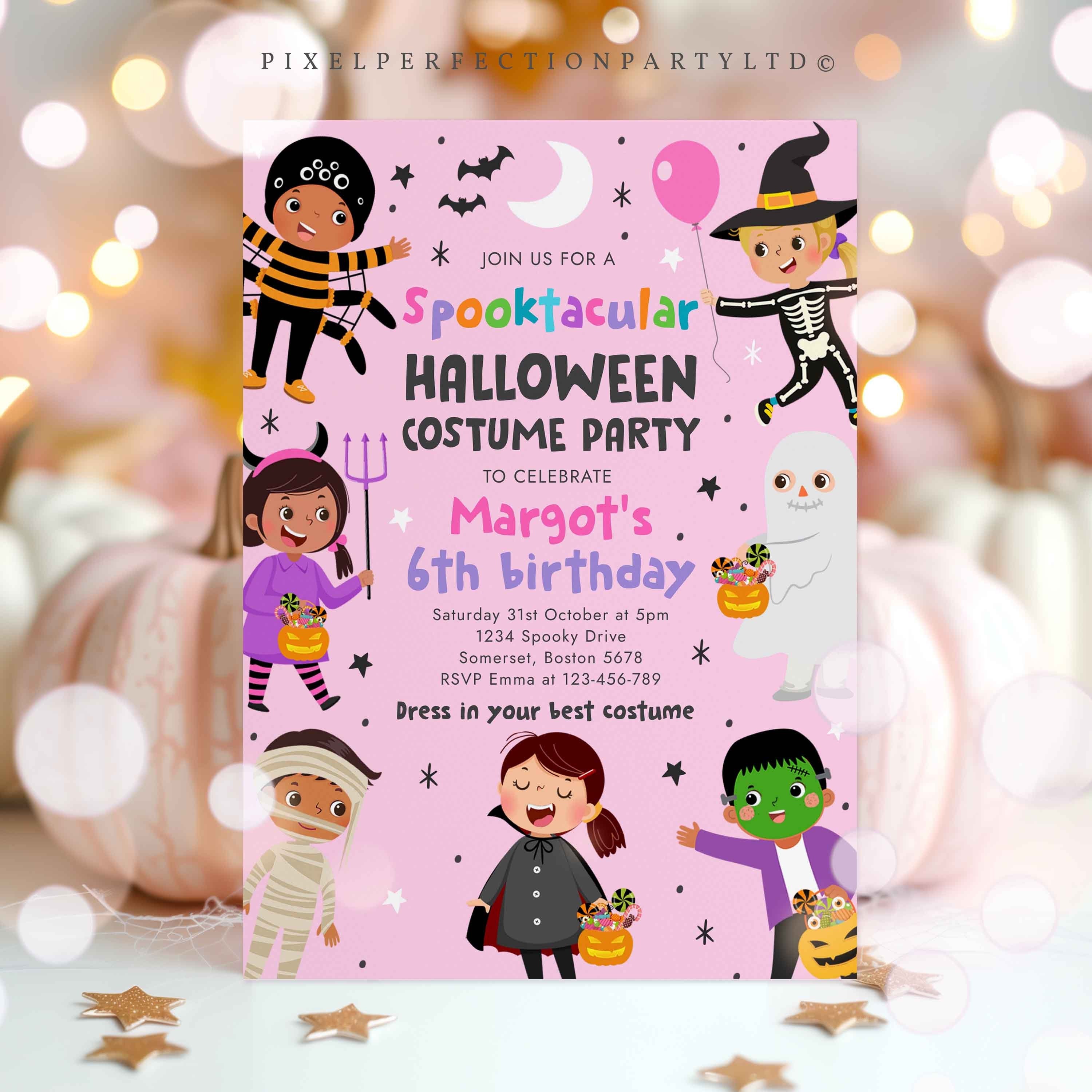 Halloween birthday invitations discount
