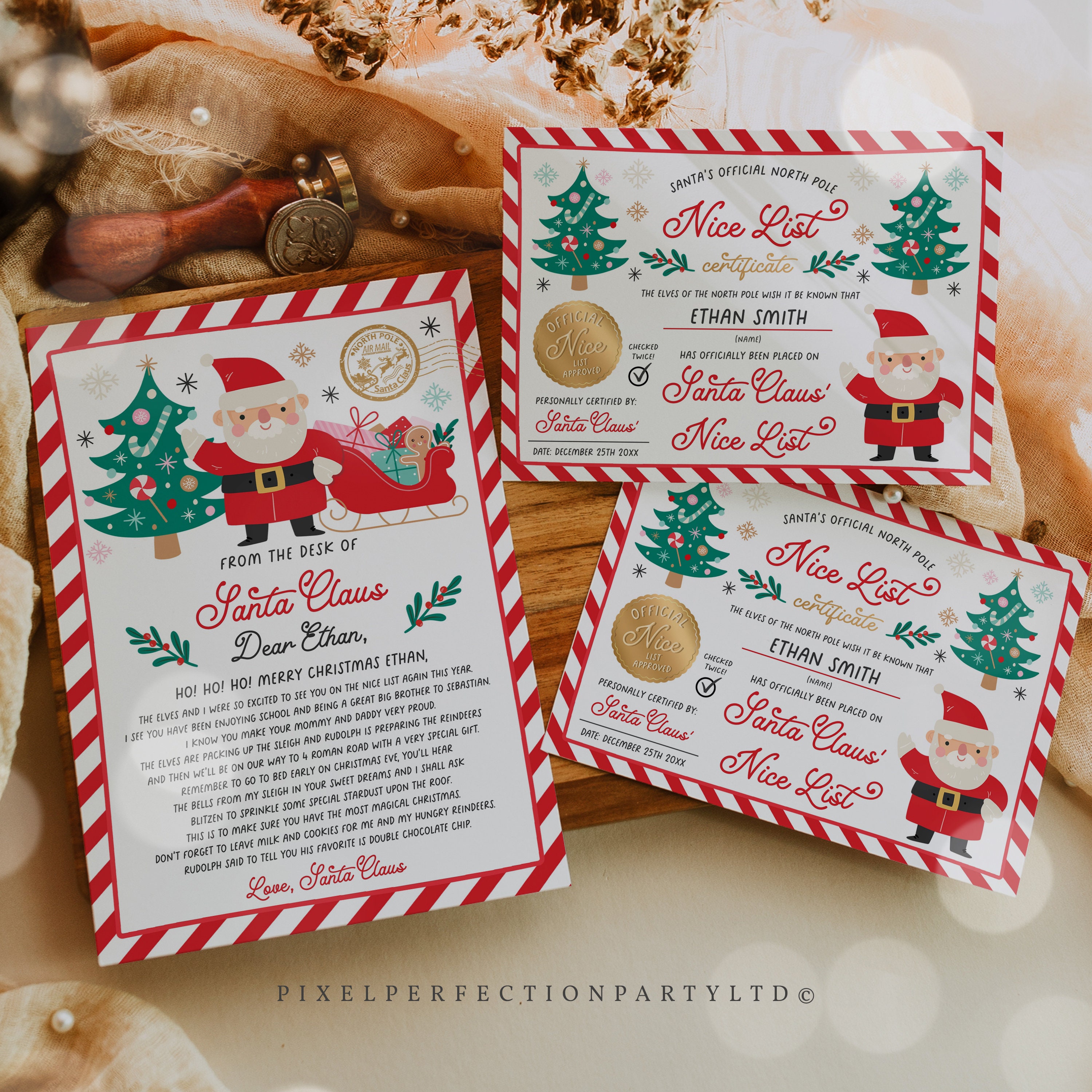 Editable Official Letter From Santa Claus and Official Nice List ...