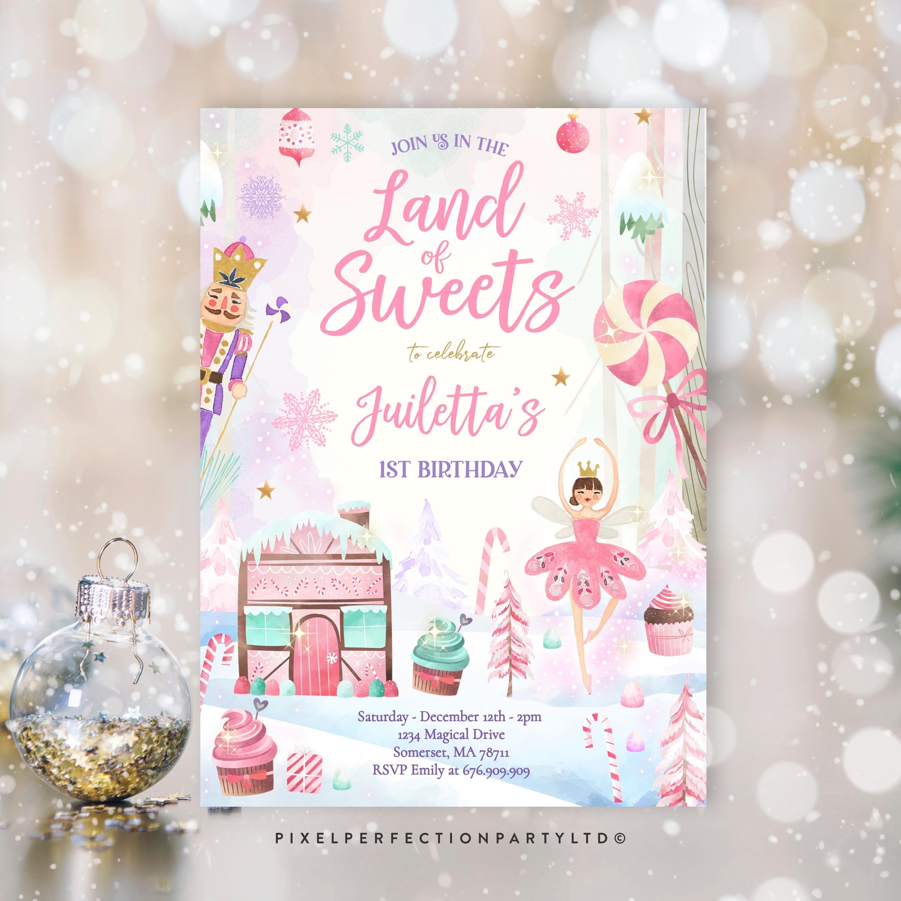 Editable Nutcracker Birthday Invitation Land of Sweet Etsy