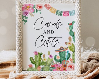 Fiesta Cards And Gifts Party Sign Fiesta Party Decor Taco 'Bout A Party Fiesta Bridal Shower Fiesta Baby Shower Mexican Cactus Sign GE