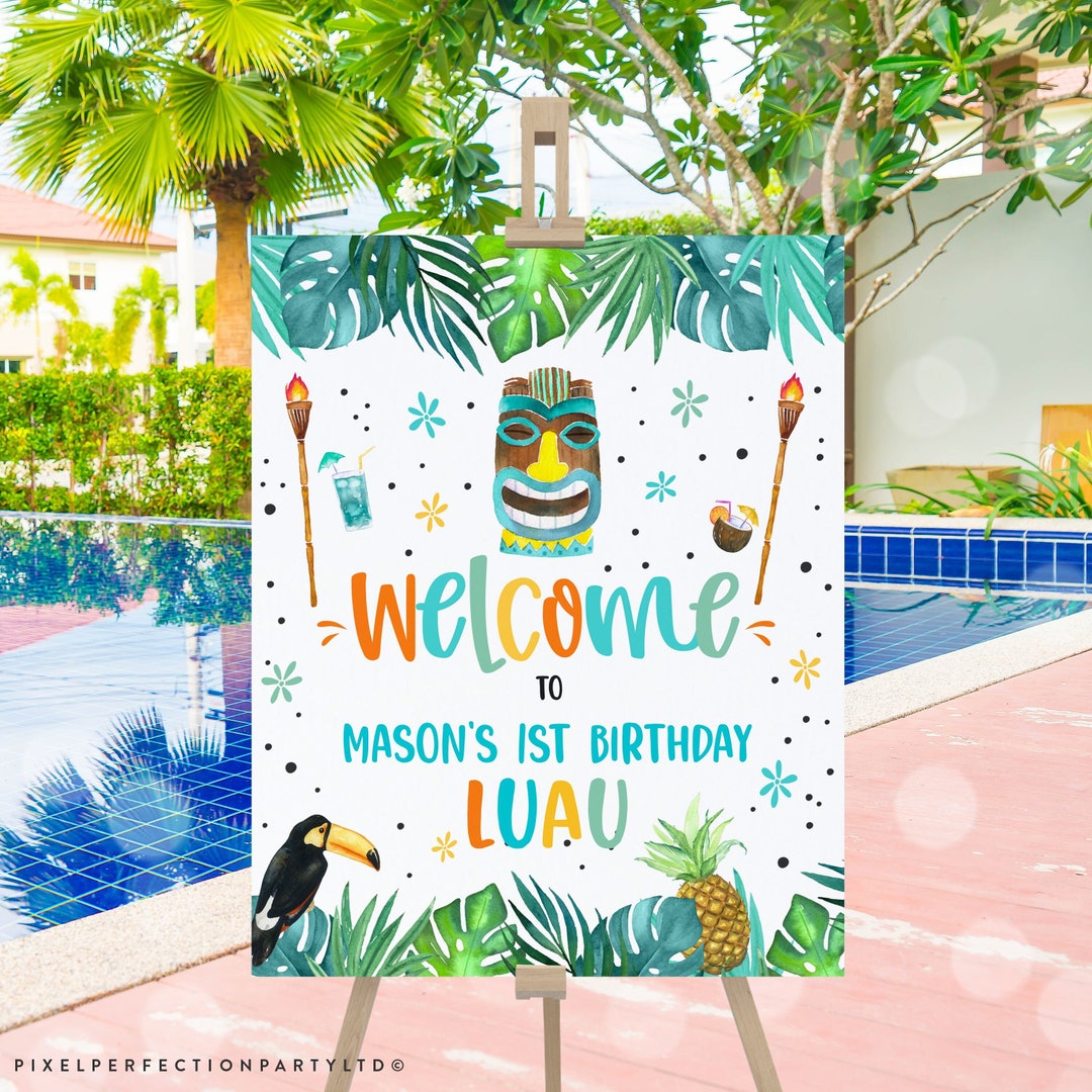 Beach Party Decorations Hawaiian Party Decorations - Aloha Banner \u0026 Tropical  Leaves For Luau Theme Party Tropical Leaf Decorations, image size:1080x1080