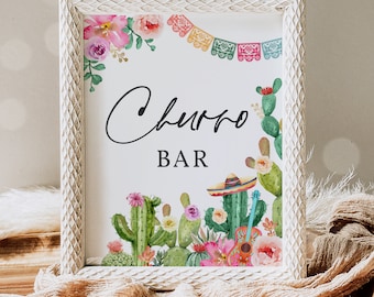 Churro Bar Party Sign Fiesta Party Sign Fiesta Bar Station Sign Fiesta Party Decorations Taco 'Bout A Party Fiesta Mexican Cactus Sign GE