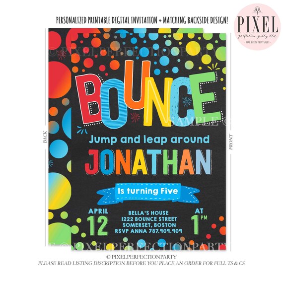Bounce Birthday Invitation Bounce House Birthday Invitation Etsy