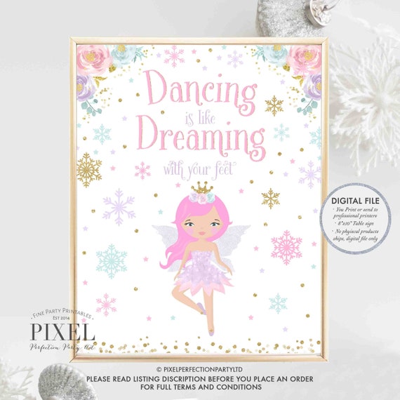 Nutcracker Party Sign Sugar Plum Fairy Party Sign Nutcracker Party Decoration Dancing Is like Dreaming With Your Feet Instant Download 1H F8 Il_570xn