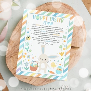 Editable Letter From The Easter Bunny Easter Basket Personalized Letter From The Easter Bunny Easter Morning Letter Instant Download AH