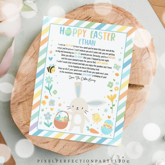 Editable Letter From The Easter Bunny Easter Basket Personalized Letter From The Easter Bunny Easter Morning Letter Instant Download AH Il_570xn