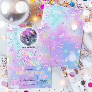 Editable Dance Party Invitation Tie Dye Dance Party Invitation Glow Tie Dye Dance Party Neon Glow Disco Dance Party Instant Download O5 image 5