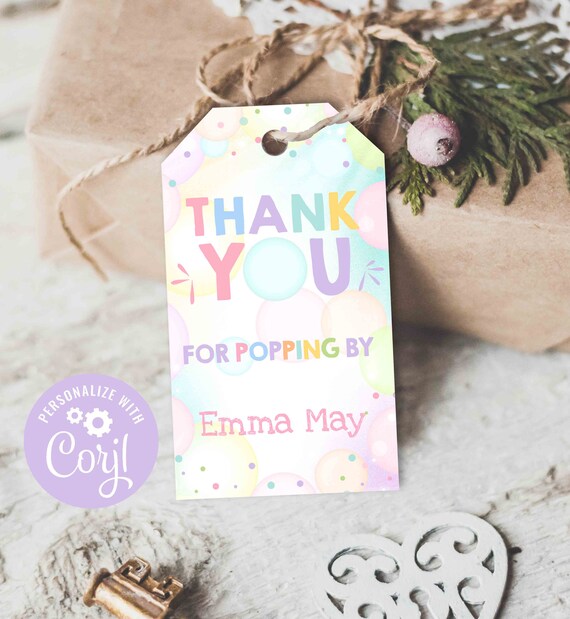 Bubble Party Birthday Favor Tag Girl Bubble Birthday Party Gift Tag Bubble Garden Party Summer Bubble Party Instant Editable Download 7P Il_570xn