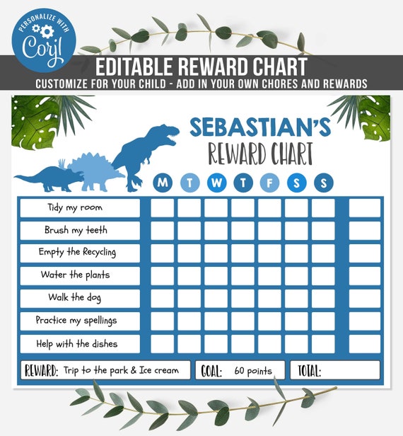 editable-dinosaur-reward-chart-dinosaur-kids-chore-chart-kids-dinosaur