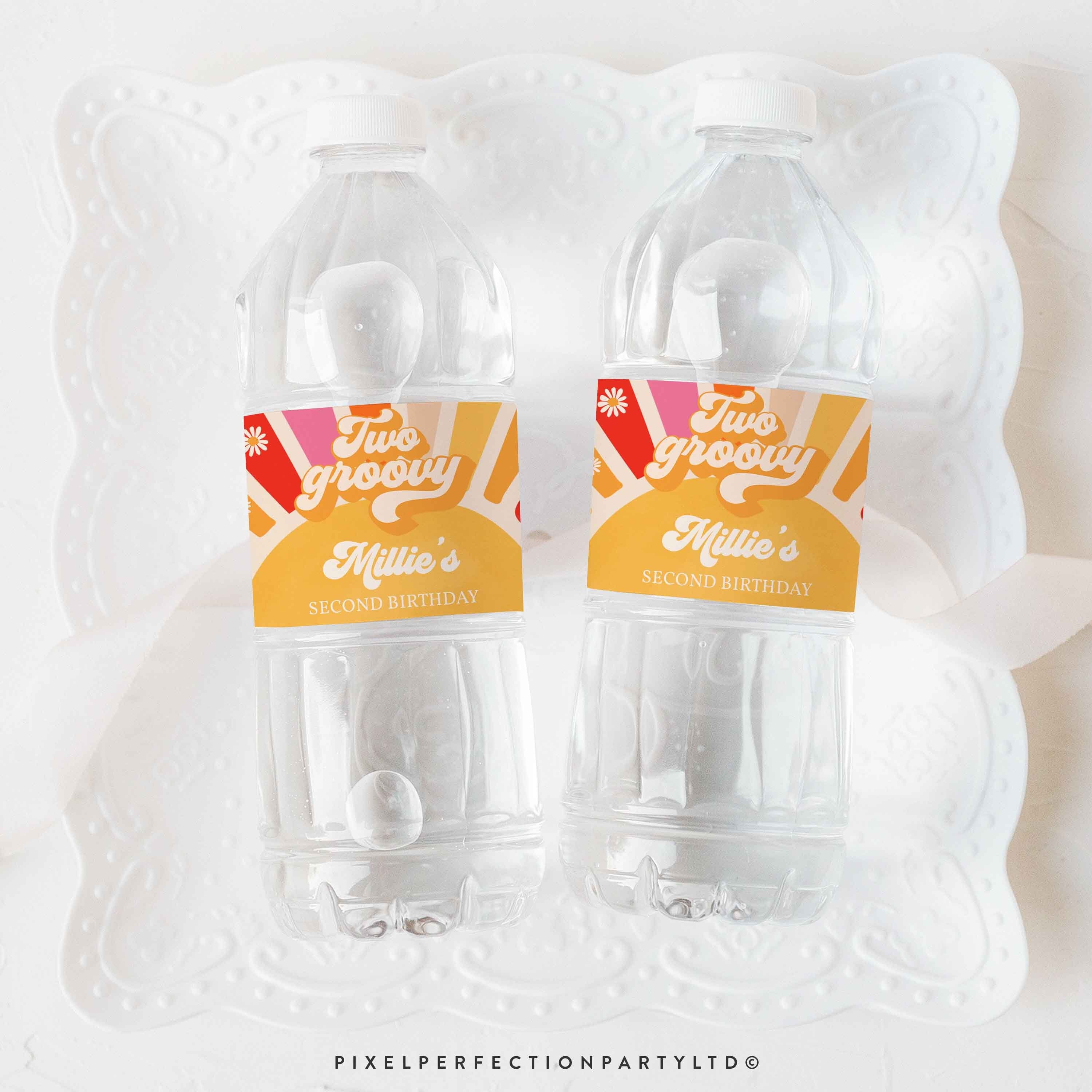 Editable Groovy Birthday Water Bottle Label Birthday Groovy Water Bott -  Design My Party Studio