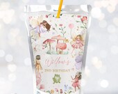 Editable Fairy Birthday Party Capri Sun Juice Label Enchanted Magical Floral Fairy Princess Party Juice Pouch Label Instant Download SF Il_170x135