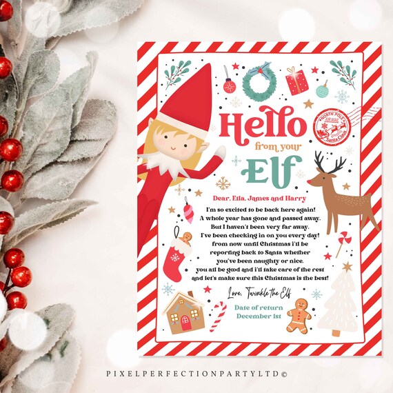 Editable Elf Arrival Letter Elf Return Letter Elf I'm Back Letter Christmas Elf Return Letter Elf Welcome Back Letter Instant Download L2 Il_570xn