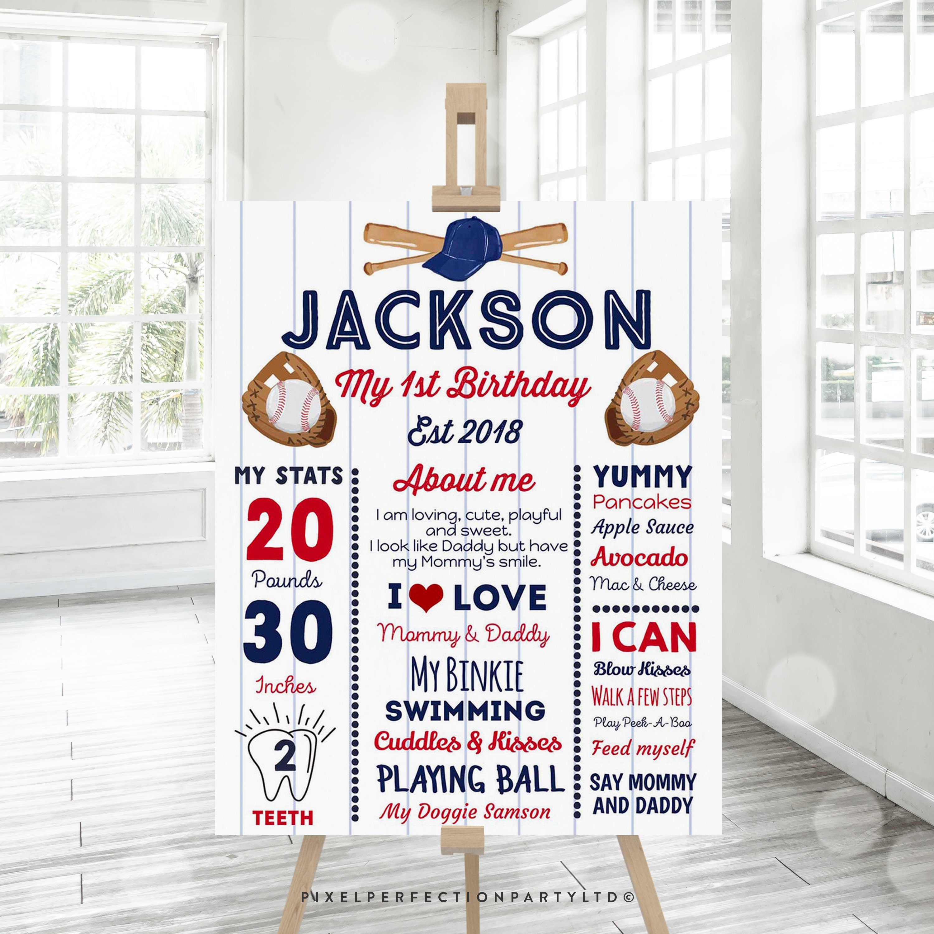 Baseball 1st Birthday Poster Baseball Birthday Milestone - Etsy