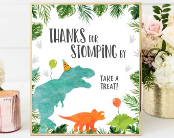Thanks for Stomping By Navy T-Rex Party Favor Tags Set of 20 Thanks for Stomping By Navy T-Rex Party Favor Tags Set of 20