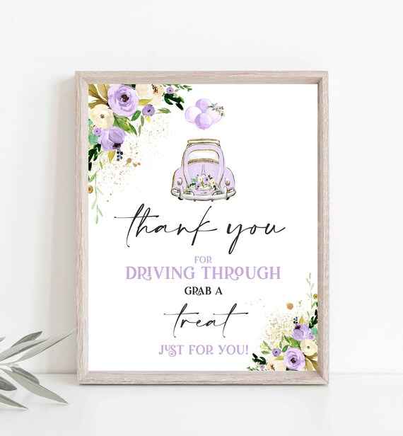 Drive By Baby Shower Thank You Party Sign Drive Through Treat Favor Sign Quarantine Treat Sign Quarantine Social Distancing Baby Shower FD Il_570xn