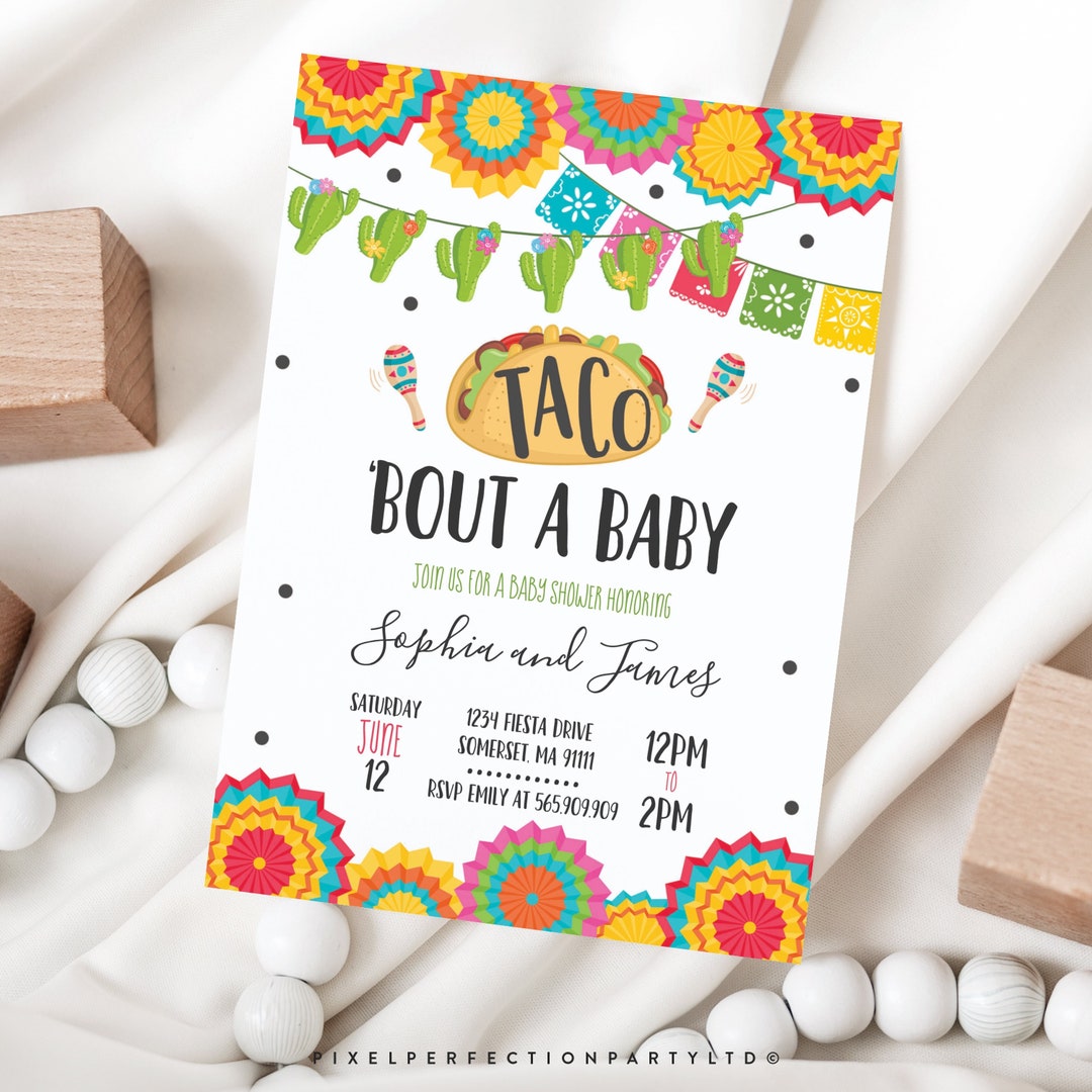 Taco 'bout A Baby Invitation Taco Baby Shower (Instant Download) Etsy