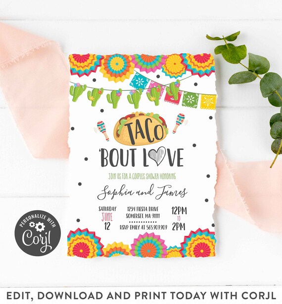 Taco Bout Love Fiesta Couples Shower Invitation Taco Bout Love Engagement Party Mexican Engagement Fiesta Instant Download Editable PDF 09 Il_570xn